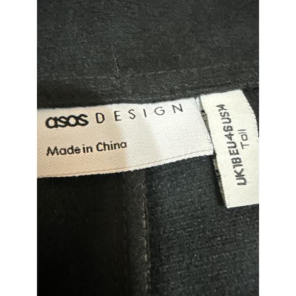 ASOS Design Black Faux Vegan Leather Skinny High Waist Trousers Pants Size 14 - Picture 5 of 7